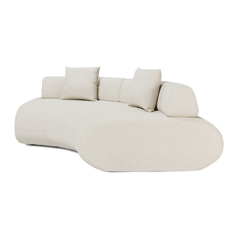Messina Double Seat Middle Corner Chair In Vainilla Boucle Fabric