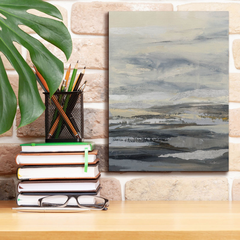 «Silver Sand 1» par Silvia Vassileva, art mural sur toile, H 16 po x l 12 po