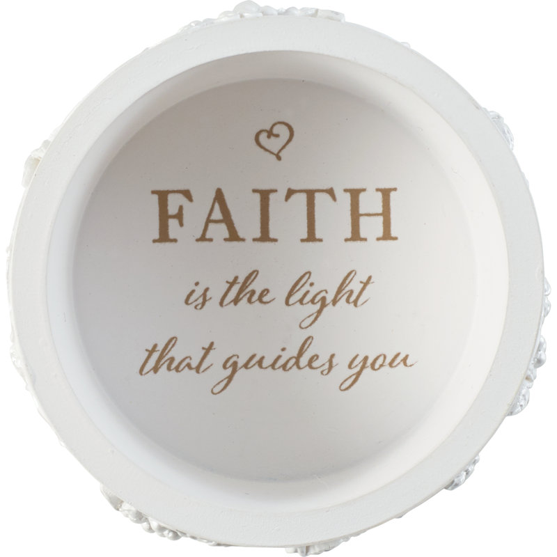 Boîte à chapelet en résine Faith Is the Light That Guide You Boy
