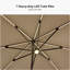 Parasol carré 120 po DEL à énergie solaire beige avec contrepoids inclus avec base et lumières DEL-981711538