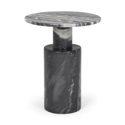 Taite Marble Pedestal End Table