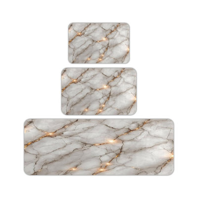Ensemble de 3 tapis de cuisine Marble