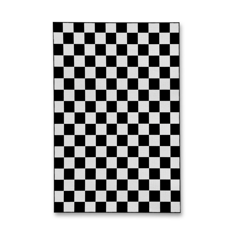 Tapis bleu tissé lavable rétro Mosso, 3'11" x 5'11"