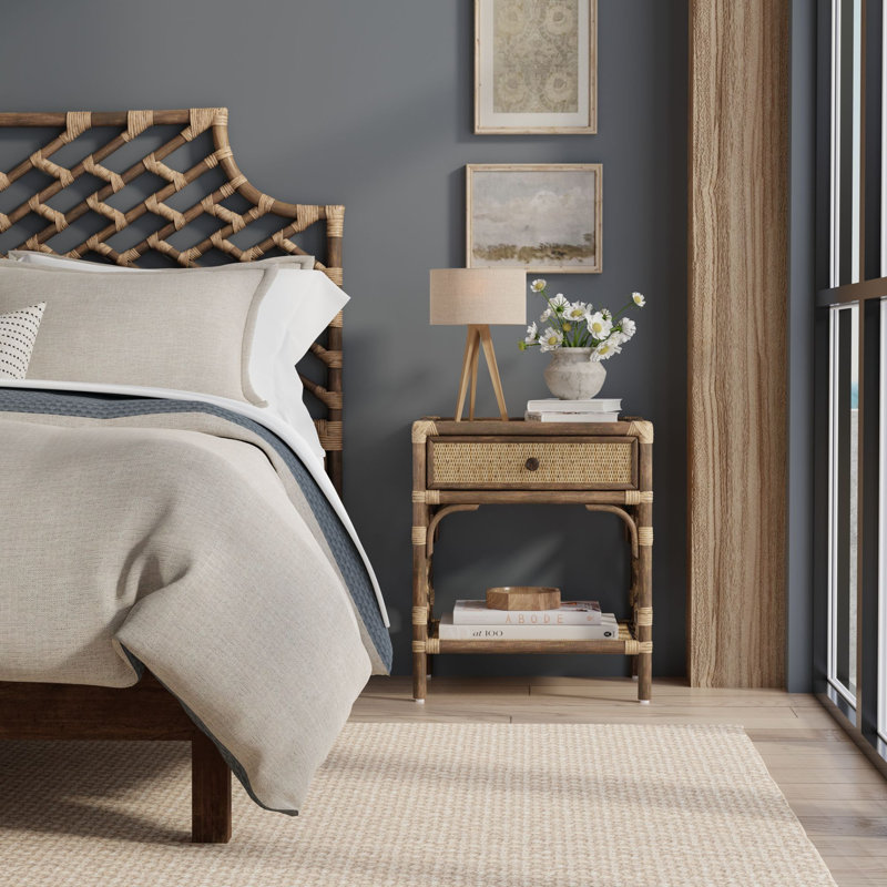 Alderson 20'' W Wicker / Rattan Nightstand, Dark Brown