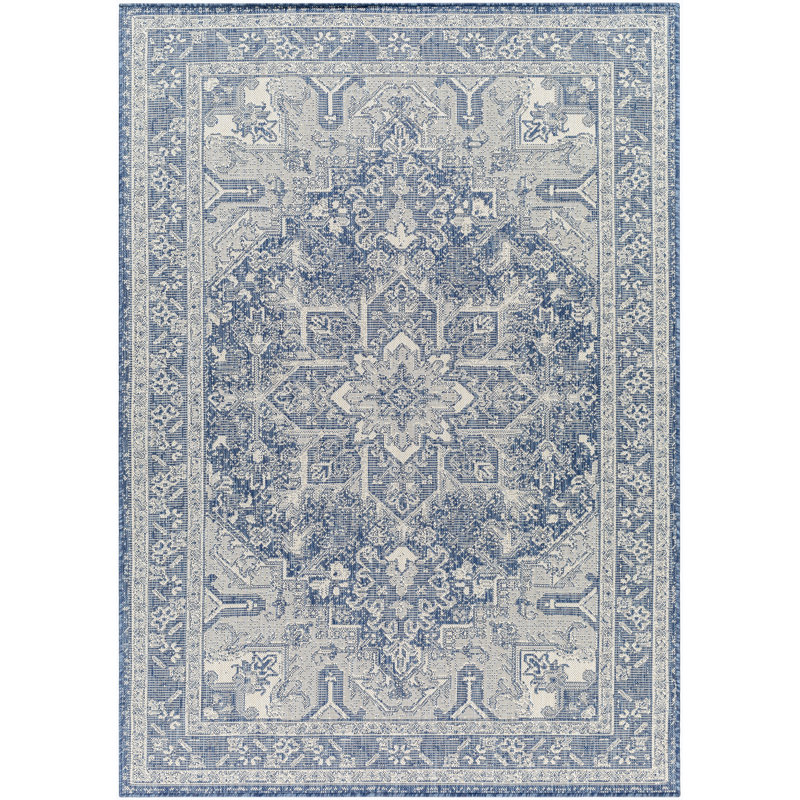 Oriental Indoor / Outdoor Rug, Rectangle 6'7" x 9'