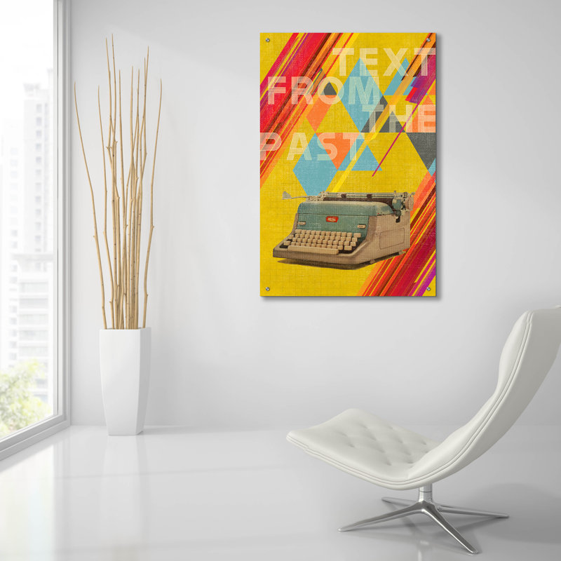 Red Barrel Studio® «Text From The Past» par Elo Marc, art mural en verre acrylique, ACR-35415, H 36 po x l 24 po x P 0,2 po