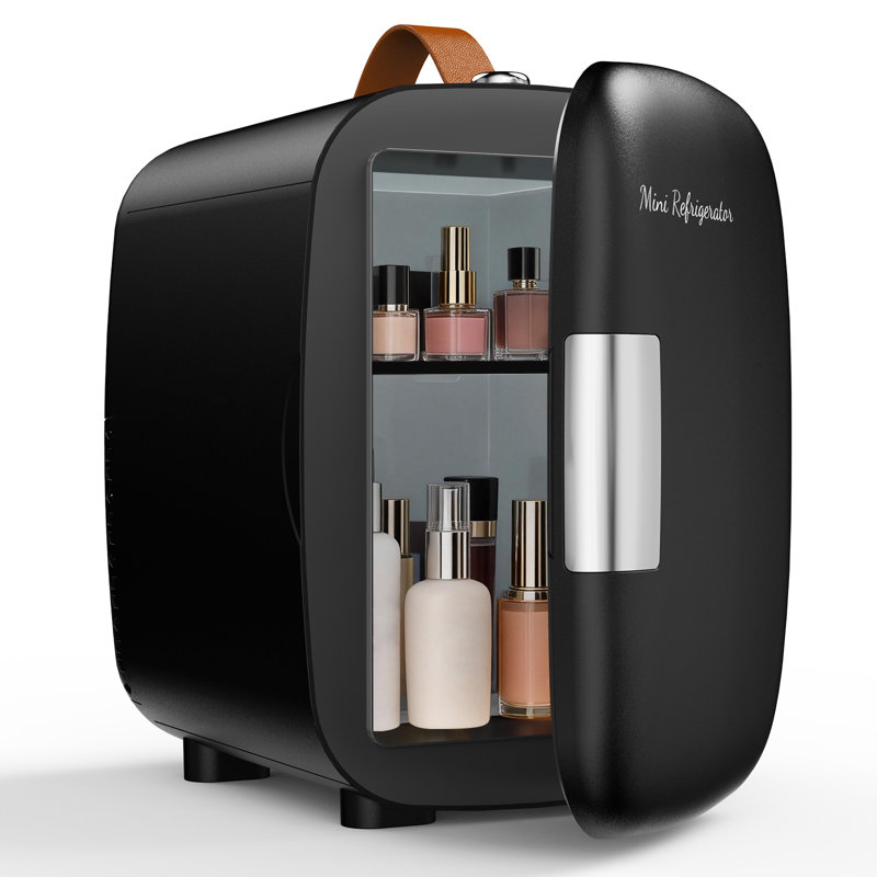 Mini réfrigérateur 4L portable pouvant contenir jusqu'à 6 canettes pour voiture, chambre à coucher, bureau, Noir