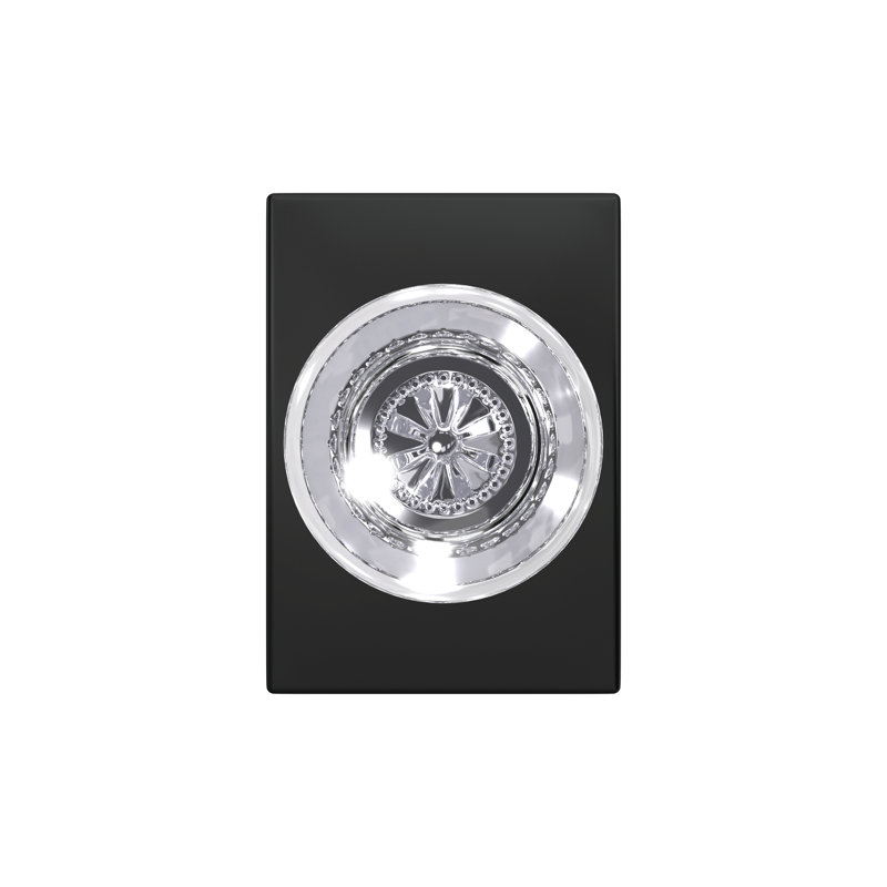 Hobson Non-Turning Glass Knob with Century Trim, Matte Black