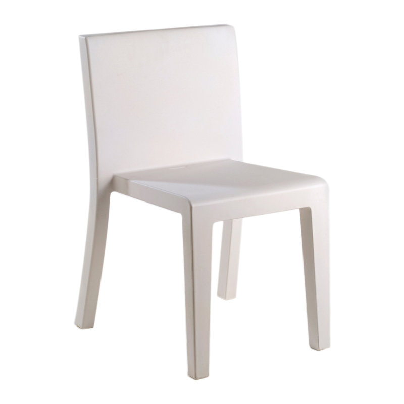 Jut Stacking Patio Dining Chair, White