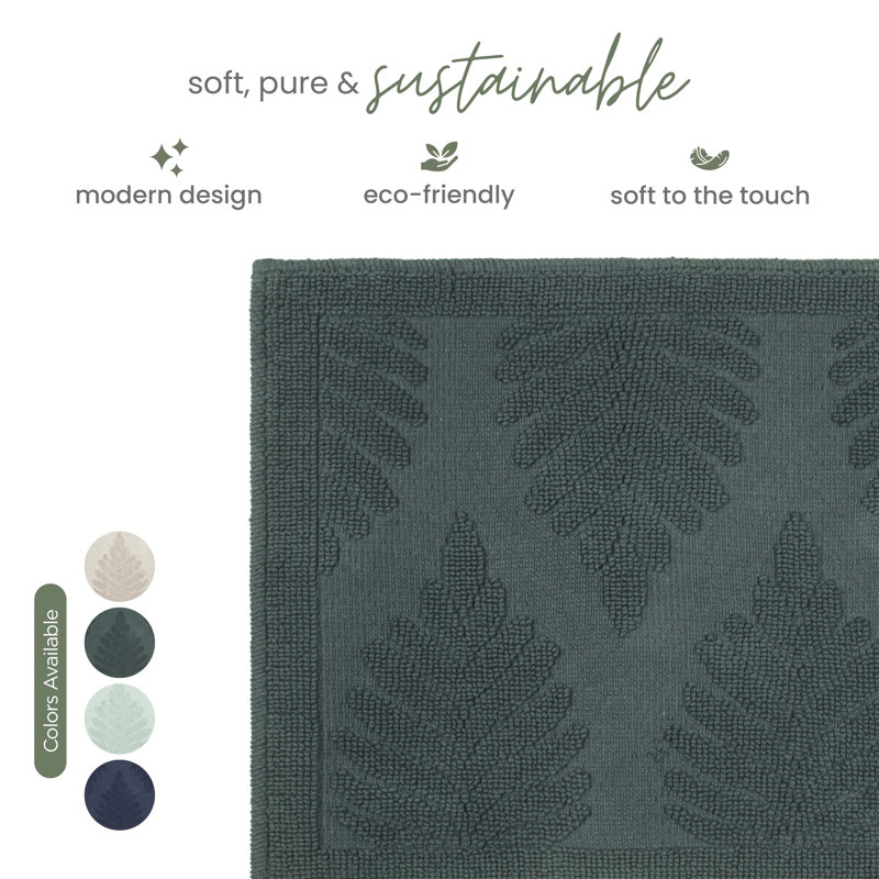 Martex Fern Ogee Jade Bath Rug, Fern Ogee Jade
