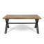 Table basse d'extérieur en bois d'acacia, finition teck / métal rustique, noir et brun, H 18 po x l 27,25 po x L 43,25 po