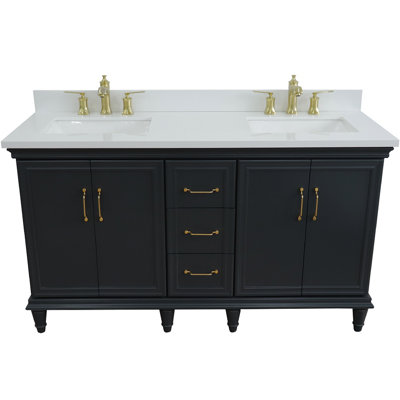 Ensemble de meuble-lavabo de salle de bain double 61" laurell hill