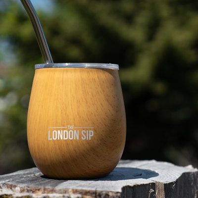 Ensemble de 8 oz London Sip Yerba Mate Cup, bois de ronce clair