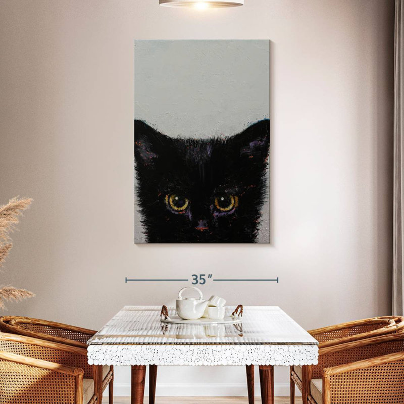 Chaton Brampt noir, H 48 po x l 32 po