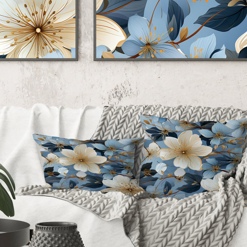 Motif floral bleu rétro - imprimé floral