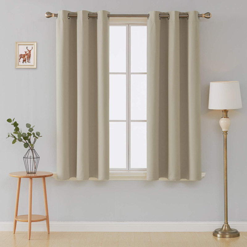 Frasco Blackout Curtain Pair, 116.84cm Width x 228.6cm Drop, Beige