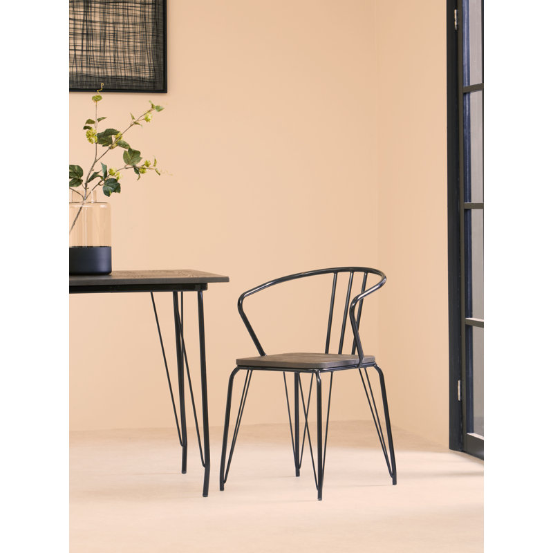 Wolfsberg 46cm H Metal Windsor Back Side Chair, Dark Brown/Black
