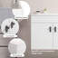 Meuble-lavabo de salle de bain avec pied en métal, lavabo en céramique blanche et 2 portes à fermeture en douceur-1726375790