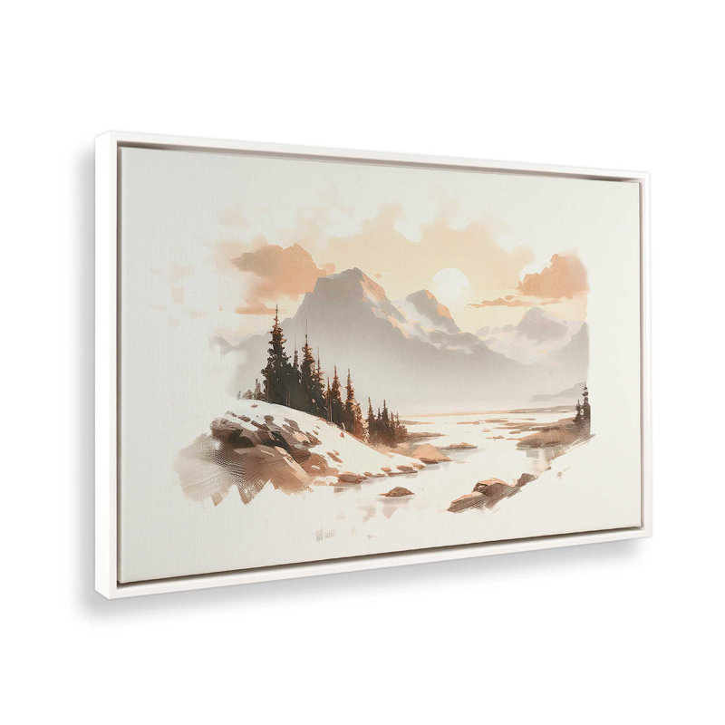 Toile roulée Winter's Quiet Refuge II , H 8,75 po x l 12,75 po x P 1,75 po, Cadre flottant blanc opaque