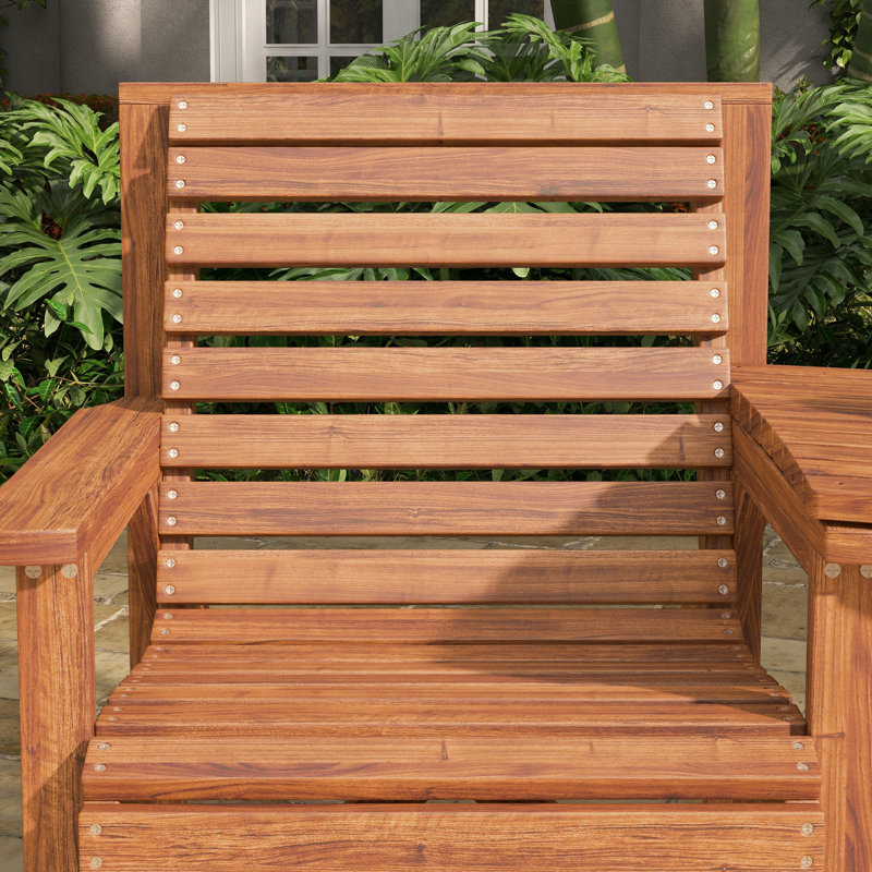 Banc d'extérieur Renlee Fir, Brun clair / brun
