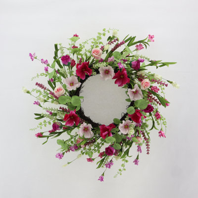 Couronne de printemps rose 22 po Season's Designs, rose et vert