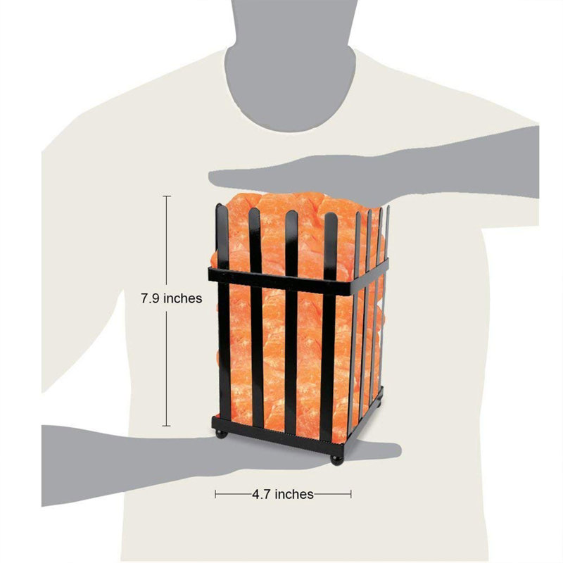 Lampe de sel Himalayan Glow Fence Basket, veilleuse 5 à 7 lb, ambre