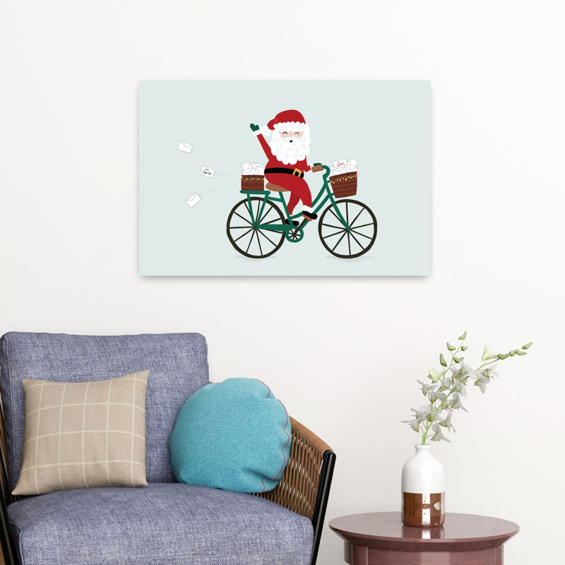 Père Noël fantaisiste, art contemporain, H 16 po x l 24 po