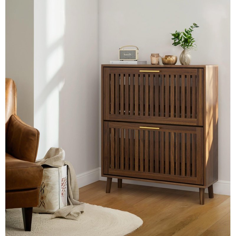 31.5-Inch Walnut Shoe Cabinet