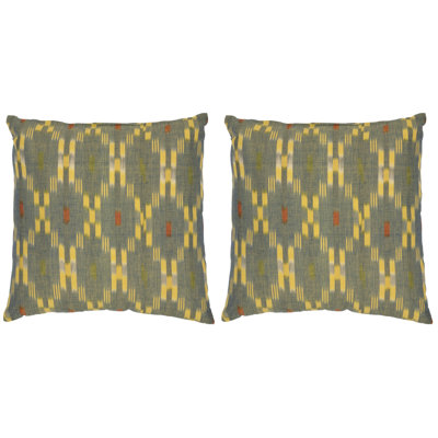 Saftler Ikat Cotton Reversible Throw Pillow