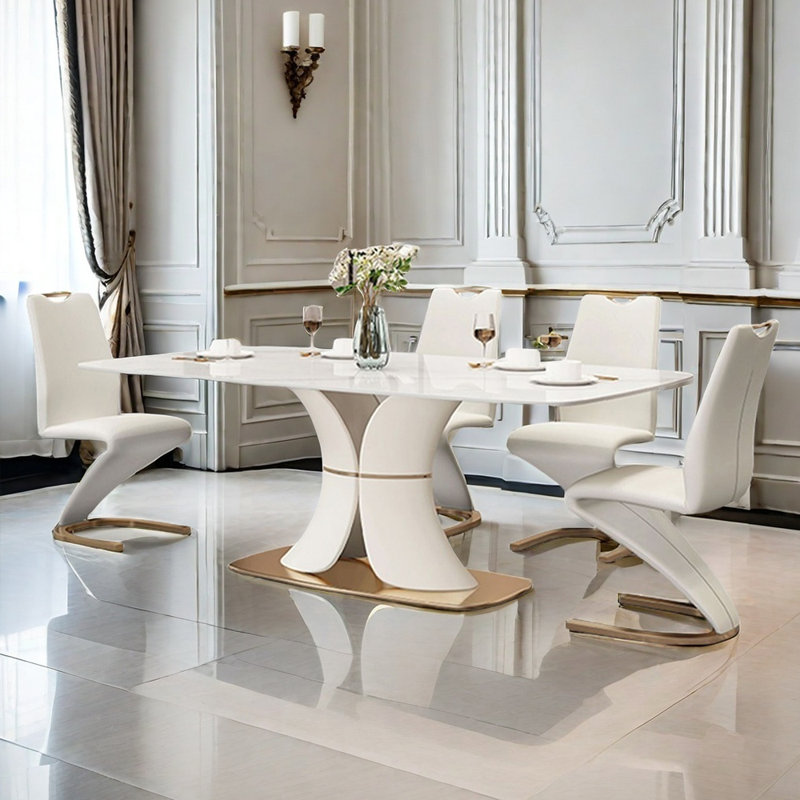 Modern luxury rectangular dining table sets, 29.5''H x 55.1''W x 31.5''W