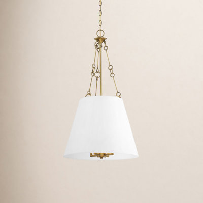 Lodi 4 - Light Single Cone Pendant in Warm Brass