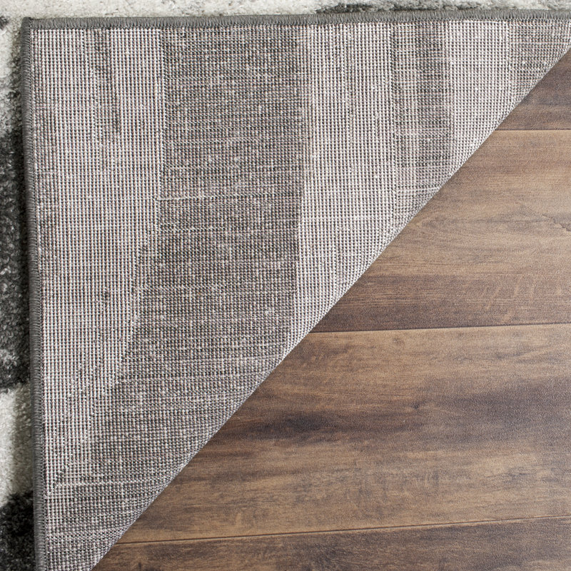 Parkinson Abstract Area Rug, Grey/White, Rectangle 91 x 152 cm