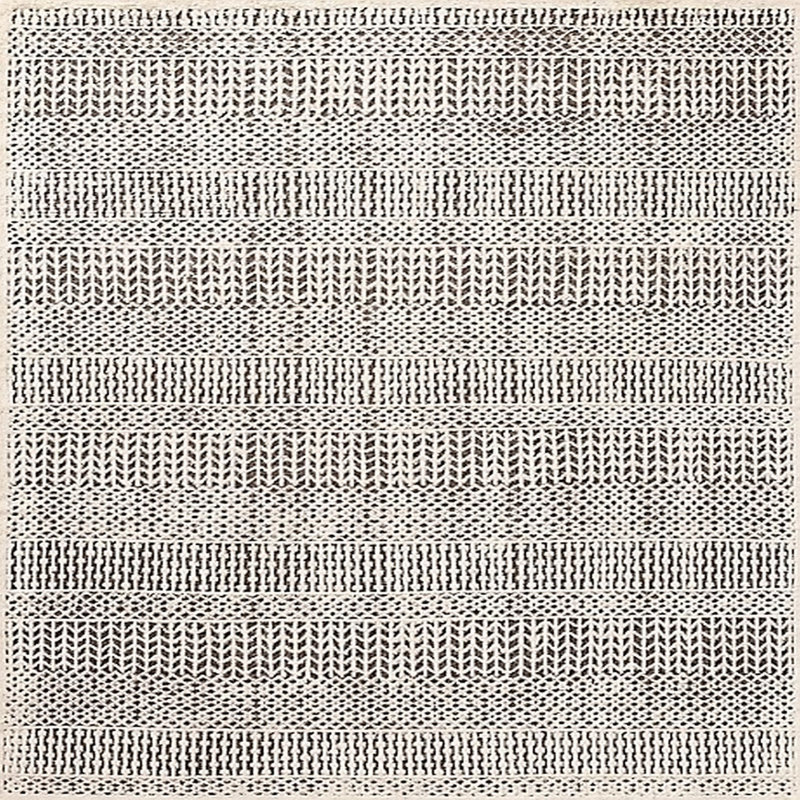 Tapis oriental noir / blanc Weinert, Carré 3 pi