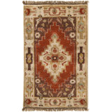 Zeus Wool Oriental Area Rug in Gray/Beige/Medium Gray