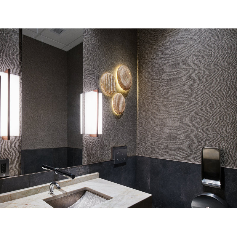 Via LED Dimmable Flush Mount Sconce, Dark Stained Walnut, 3500, 277 V