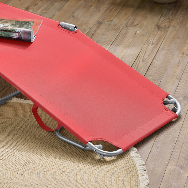 Hackley Reclining Sun Lounger with Cushions Patio Chaise Lounge, 1