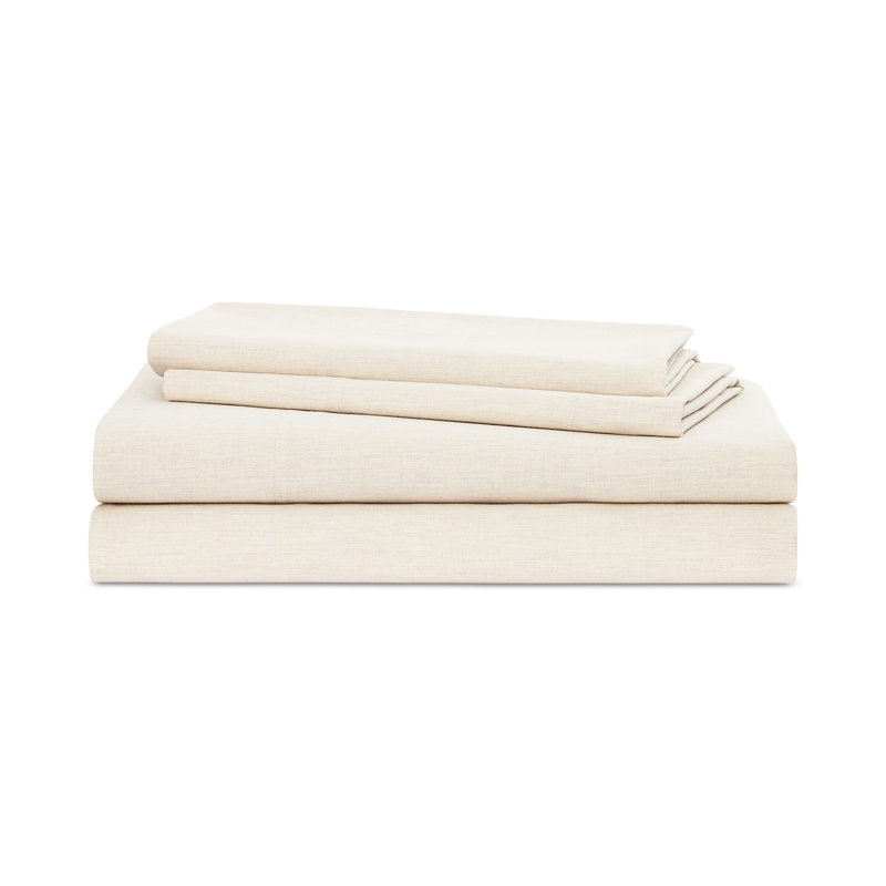 Graydon 144 Thread Count 100% Cotton Sheet Set, Dune, Queen