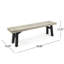 Banc en bois gris avec résistance aux intempéries et panneaux de lattes élégants, banc rustique de 63 pouces de largeur, capacité de poids de 600 lb, hauteur de 17,53