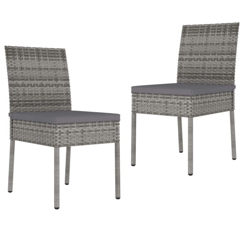 Chaise d'appoint de patio avec coussin Coursey, Gris, Gris