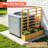 Outdoor Foldable Wood Privacy Screen with Planter Box, 47.3“ x 55.2”, Natural