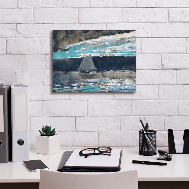 «Schooner At Sunset» par Stellar Design Studio, H 12 po x l 16 po x P 0,75 po