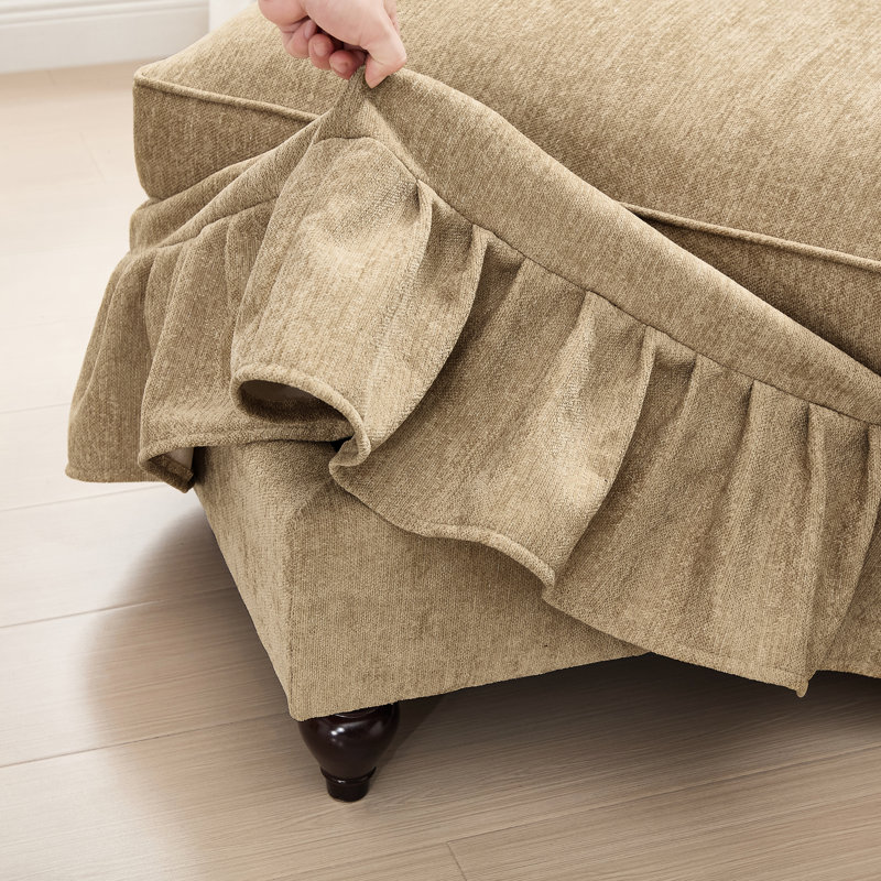Canapé modulaire à 3 places et 2 places avec pieds fuselés Coffee et jupes amovibles. Doux et confortable en forme de pétale classique en forme de pétale, mousse à haute densité pour dossiers floraux. Fait de chenille
