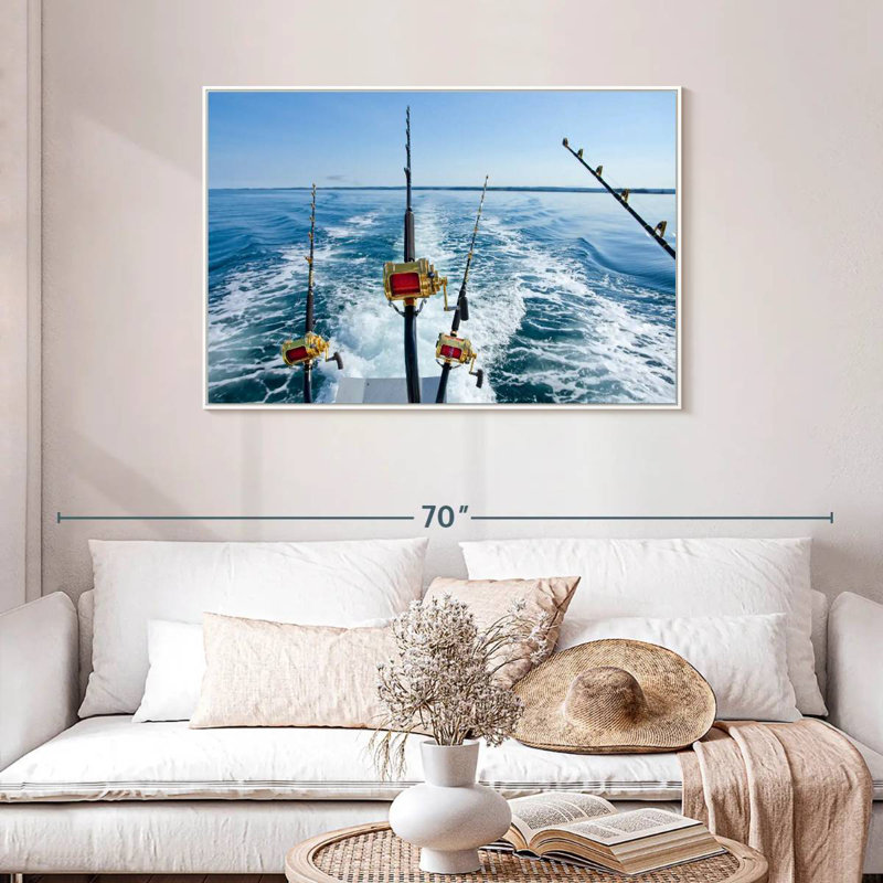 Pêche au gros, Cadre flottant blanc, 43 po x 29 po