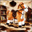 Cheval à bascule en peluche avec des sons authentiques, parfait pour le jeu interactif et l'imagination des enfants