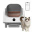 Self Cleaning Cat Litter Tray, Open-Top Automatic Cat Litter Box, App Control with Safety Sensors, 9L Large Waste Bin/Odor-Free Anti-Pinch Smart Robot Litter Box for Multiple Cats Households