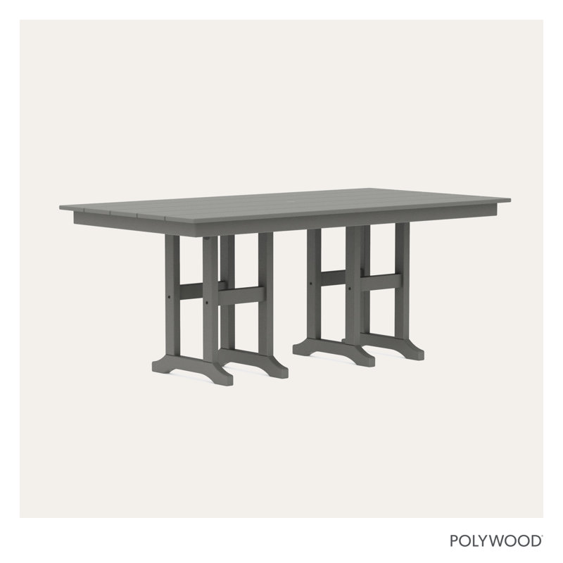 Farmhouse 37" x 72" Dining Table, Gray, 29.06"H x 37.72"W x 72"L