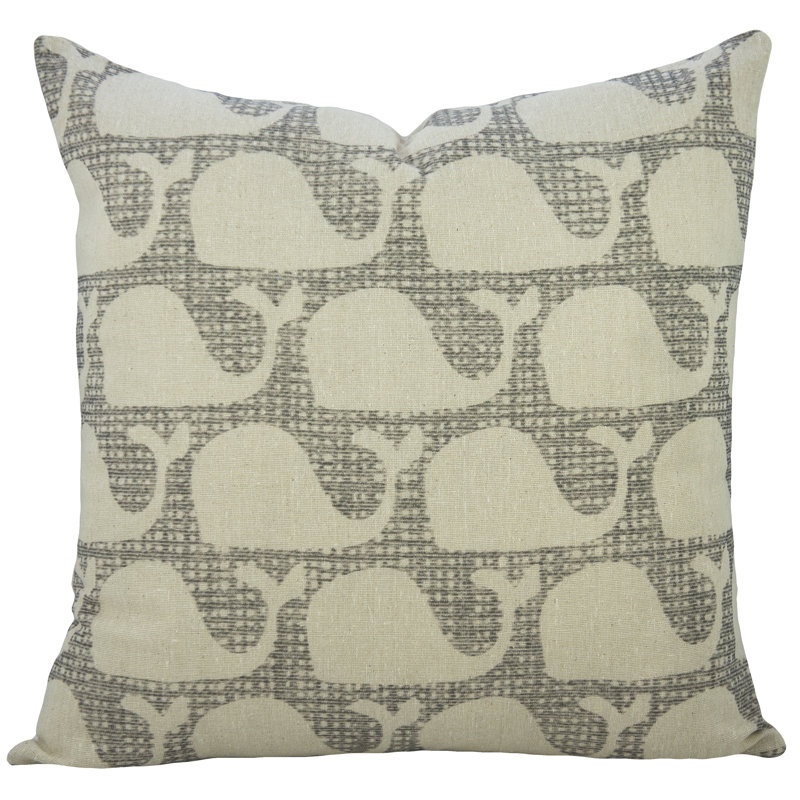 Coussin en coton Trafalgar, Ivoire/Gris