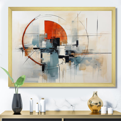Colorful Mid Century Abstract Elegance II - Abstract Midcentury Framed Canvas Print Wall Art