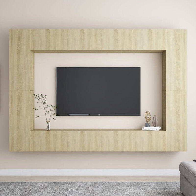 Bladimir Unfinished Entertainment Centre for TVs up to 88", Sonoma Oak