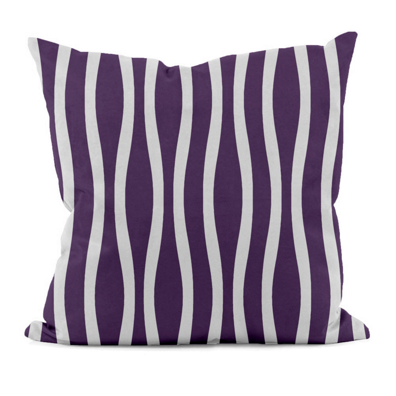Striped Reversible Throw Pillow, Purple, 26" H x 26" W